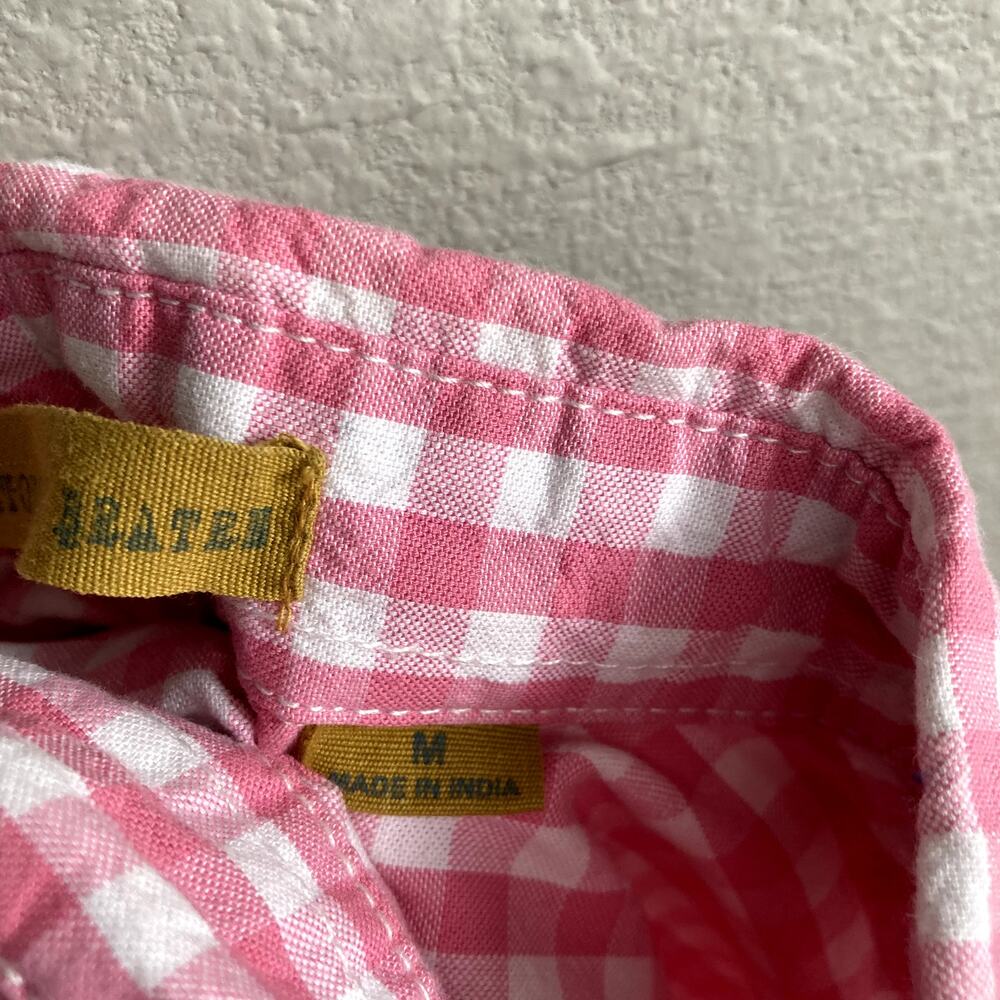 Vintage 1946 Pink Gingham Short Sleeve Button Front Oxford Shirt Medium - Picture 7 of 8
